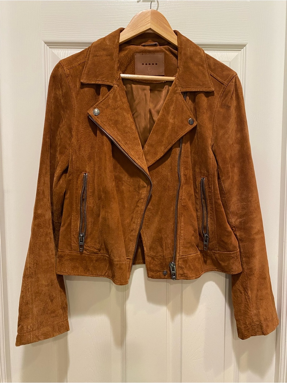 BlankNYC Whisky-Brown Suede Moto Jacket Size M Excellent Condition